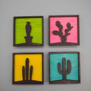 Cacti Themed Magnets - Dark